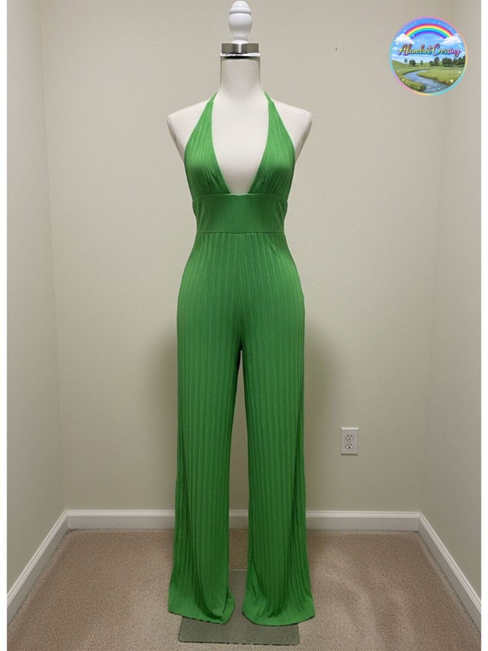 Chiffon Halter Backless Wide Leg Jumpsuit Sleeveless One Piece
